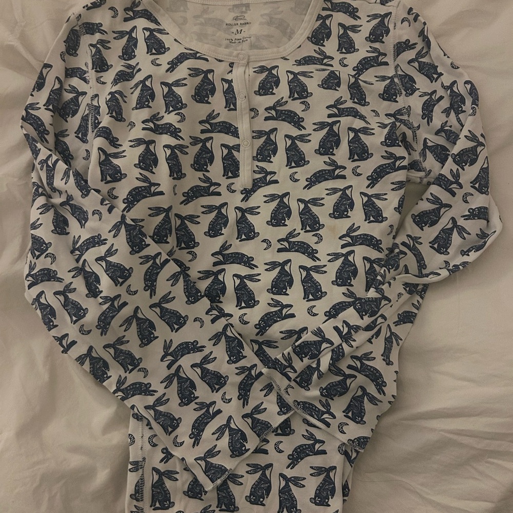 Roberta Roller Rabbit women’s Blue Bunny Print Pajama set